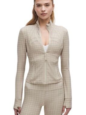 lululemon athletica Defined Cropped Jacket *Nulu in glow grid light ivory multi